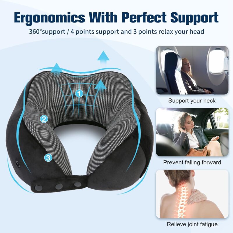 Travel Pillow for Airplane – Adjustable Neck Pillow for Travel - Image 6