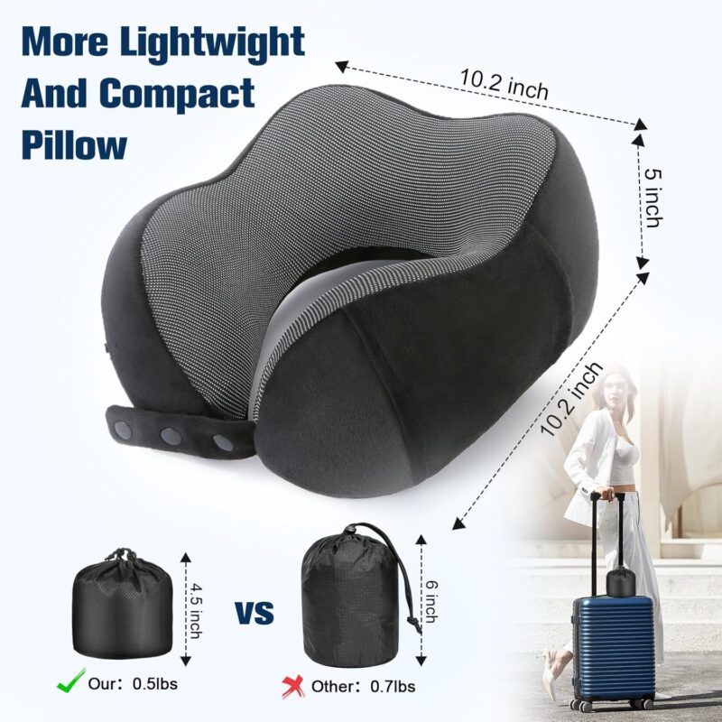 Travel Pillow for Airplane – Adjustable Neck Pillow for Travel - Image 3