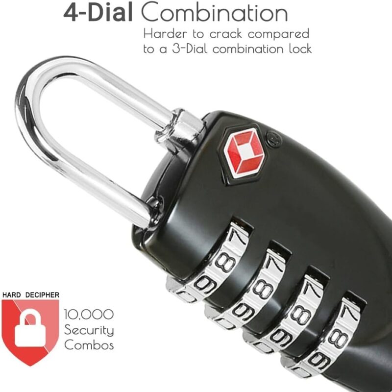 TSA Luggage Locks – 4-Dial Travel Lock for Suitcases - Image 9