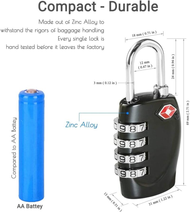 TSA Luggage Locks – 4-Dial Travel Lock for Suitcases - Image 3