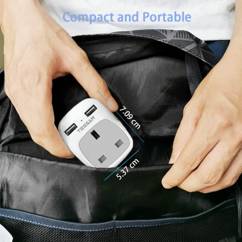 UK to EU Adapter USB with 2 Ports - Type E/F Plug - Image 5