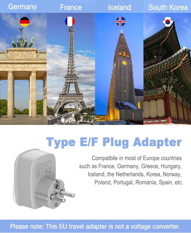 UK to EU Adapter USB with 2 Ports - Type E/F Plug - Image 7